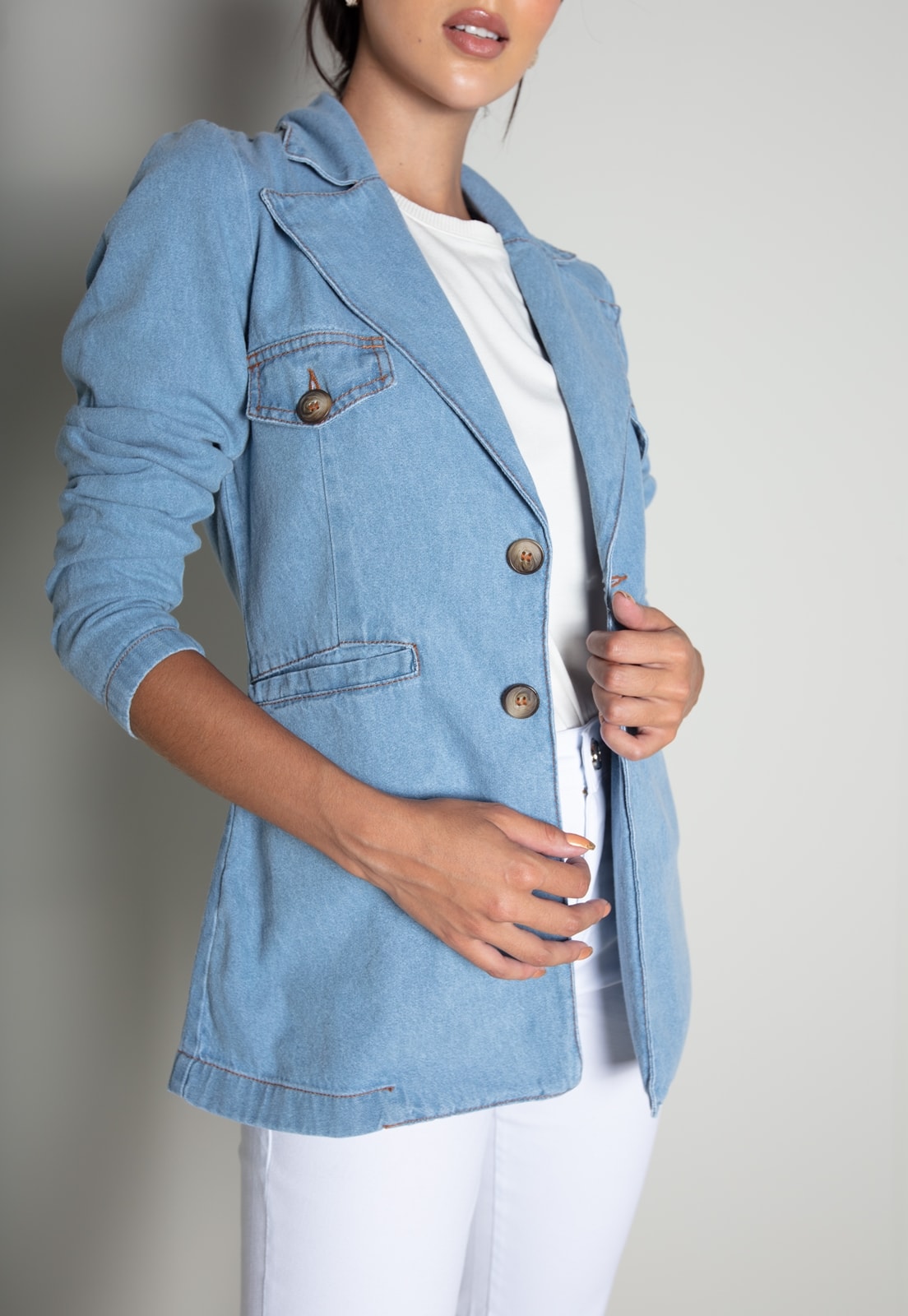 Blazer feminino jeans hot sale comprar