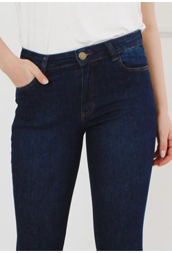 Calça capri jeans feminina com bolsos