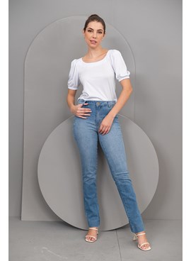 Calça jeans reta básica