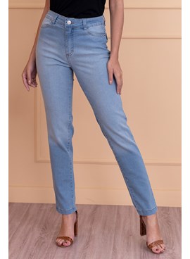 Calça Jeans Reta Básica Azul Claro