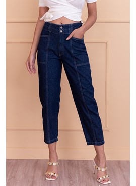 Calça jeans slouchy recortes