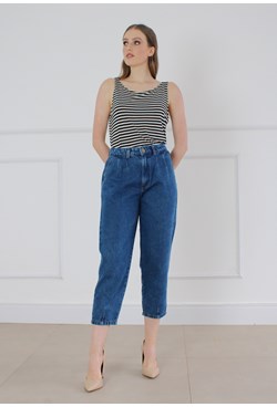 Calça Slouchy Jeans feminina azul