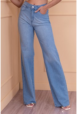 Calça wide leg jeans thássia