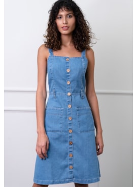 Vestido Curto - Vestido Jeans - Moda Feminina - Sisal Jeans Vestido Curto - Vestido Jeans - Moda Feminina - Sisal Jeans