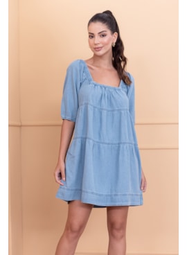 Vestido Curto - Vestido Jeans - Moda Feminina - Sisal Jeans Vestido Curto - Vestido Jeans - Moda Feminina - Sisal Jeans